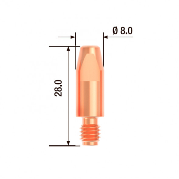 FUBAG Контактный наконечник M6х28 мм ECU D=1.0 мм (10 шт.)