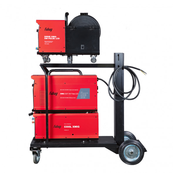 FUBAG Сварочный полуавтомат XMIG 500T DW PULSE  + Подающий механизм DRIVE XMIG DW PULSE  + Горелка FB 550W 3m  + Блок жидкостного охлаждения Cool XMIG  + Шланг-пакет 5 метров 95мм2 14 pol с жидкостным охлаждением + Тележка XM